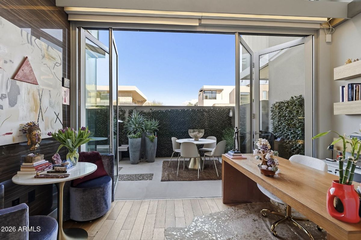 Bifold doors open to the garden patio