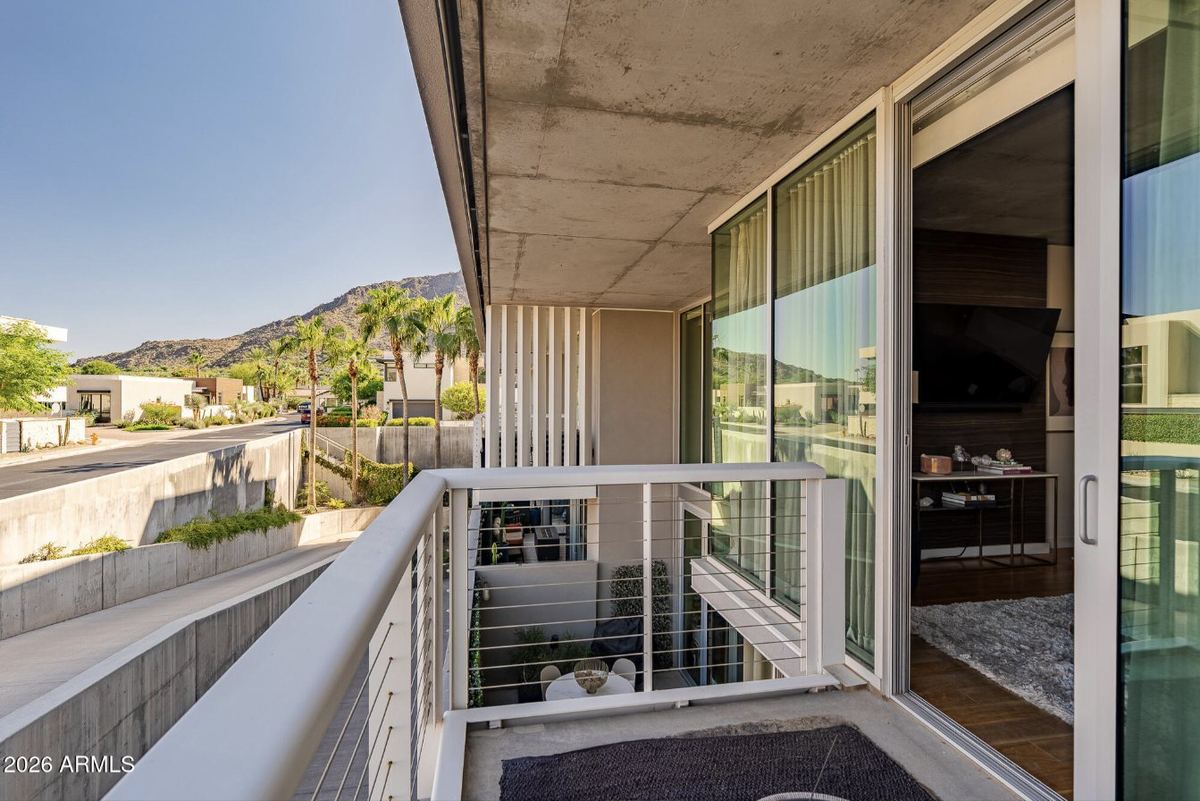 Primary balcony with Camelback Mountain views