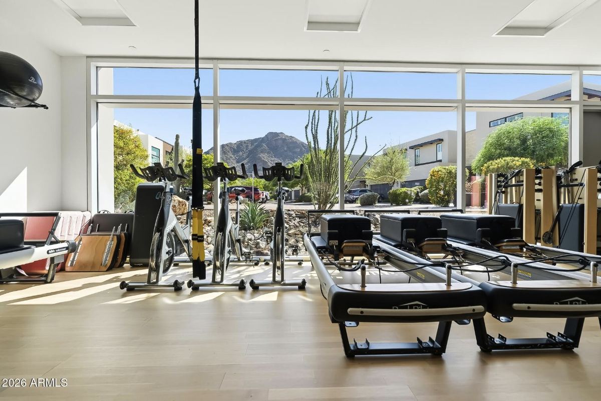 Pilates & spin studio with Camelback views